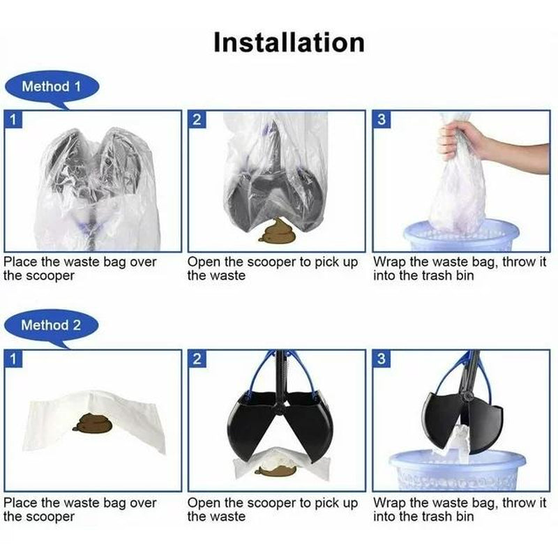 ZPA Pet Pooper Scooper for Small Medium Large XL Pet Long Handle Heavy Duty Foldable Dog Poop Picker Upper