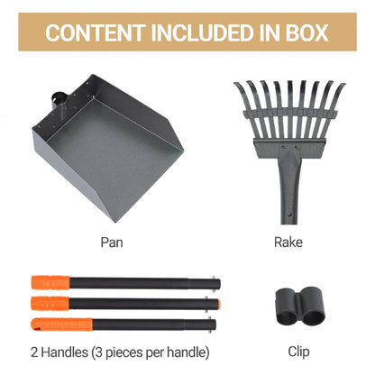 Pooper Scooper for Dog, Poop Scoop with 2 Pack Adjustable Long Handle, Black&Orange