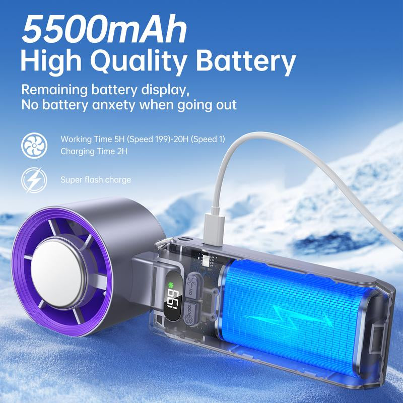 Coolhill Portable Handheld High Speed Fan, 199 Adjustable Level, Foldable Fan for Summer