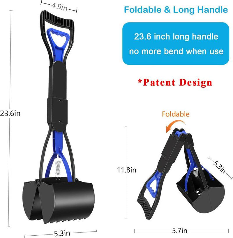 ZPA Pet Pooper Scooper for Small Medium Large XL Pet Long Handle Heavy Duty Foldable Dog Poop Picker Upper