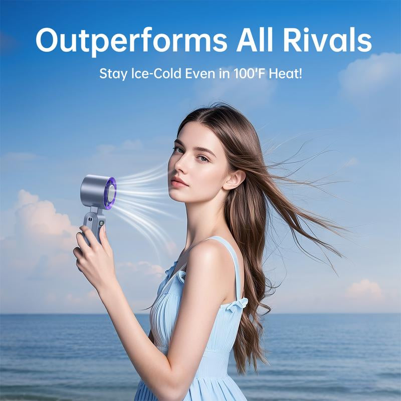 Coolhill Portable Handheld High Speed Fan, 199 Adjustable Level, Foldable Fan for Summer