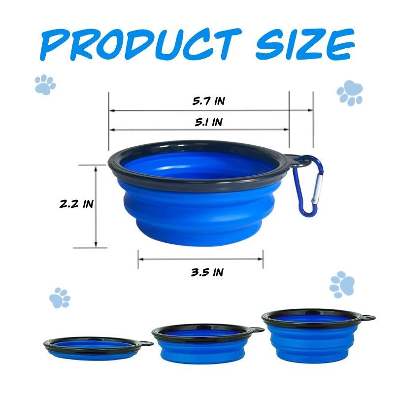 Foldable Pet Bowl for Travel, Cat Dog Collapsible Bowl, Portable Waterer Feeder, Watering and Feeding Dish for Traveling, Hiking, Camping, Biking and Walking.