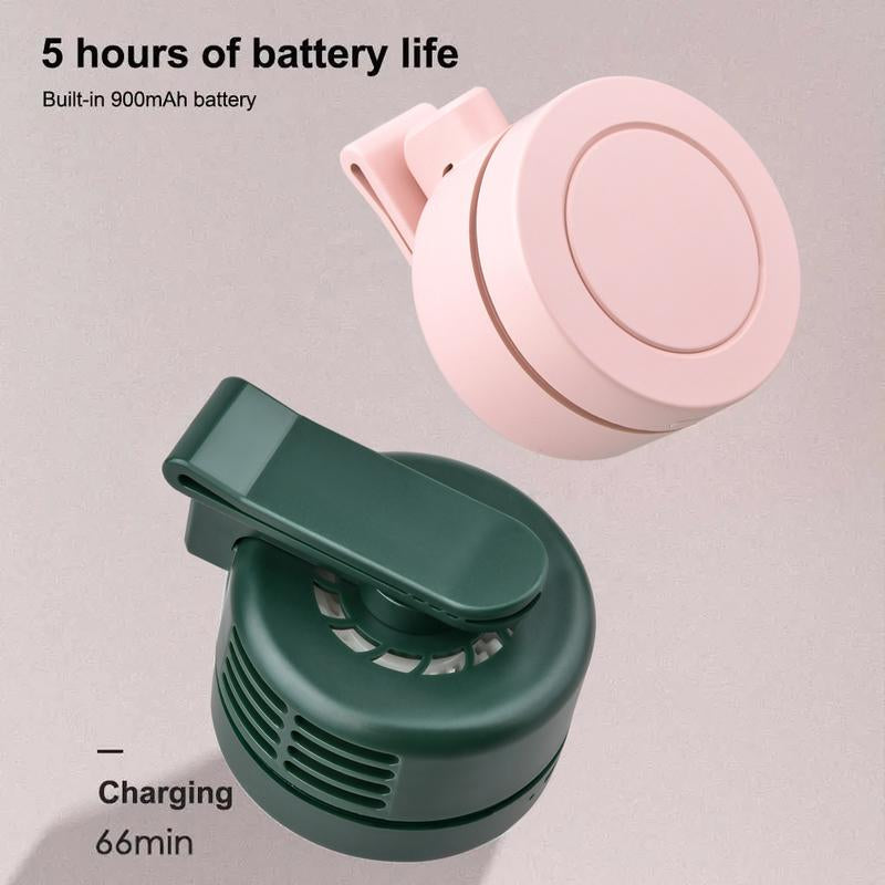 Portable Silent Mini Bladeless Electric Fan,Adjustable 3-Speed Suspended Waist Fans, Smal!Phone Cooling Fan, Personal Fan, Rotating Bodyfan Suitable for Outdoor Travel Fathersdaygift